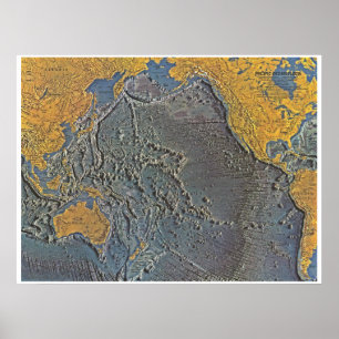 Póster " Pazifik: 1969/heute - Meeresboden Karte