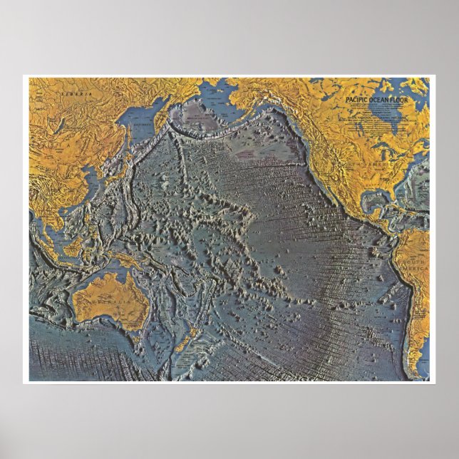 Póster " Pazifik: 1969/heute - Meeresboden Karte (Frente)