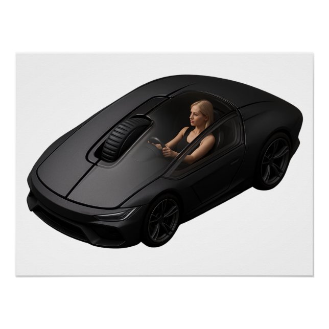 Póster PC Mouse-Car: Haga clic a la velocidad de un super (Anverso)