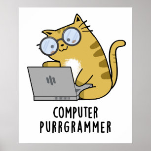 Póster PC Purr-grammer Funny Cat Pun