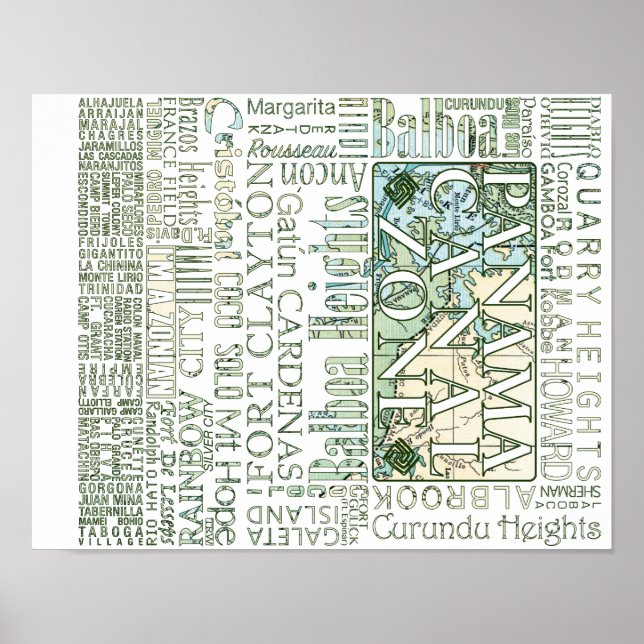 Póster PCZ - Ubicaciones con mapa de la zona del Canal de (Frente)