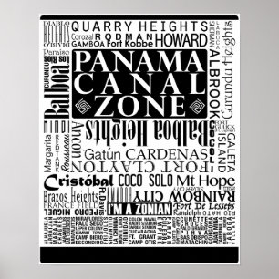 Póster PCZ - Ubicaciones de la zona del canal de Panamá c