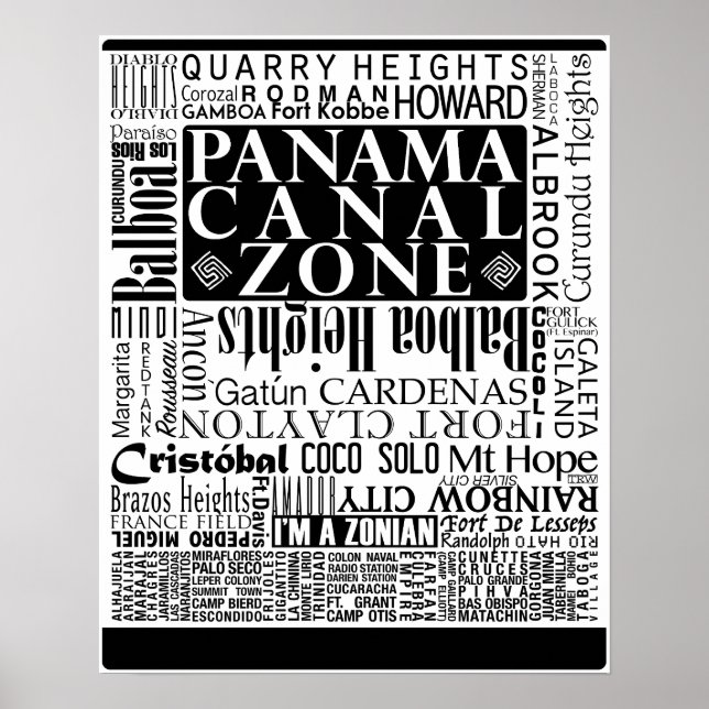 Póster PCZ - Ubicaciones de la zona del canal de Panamá c (Frente)