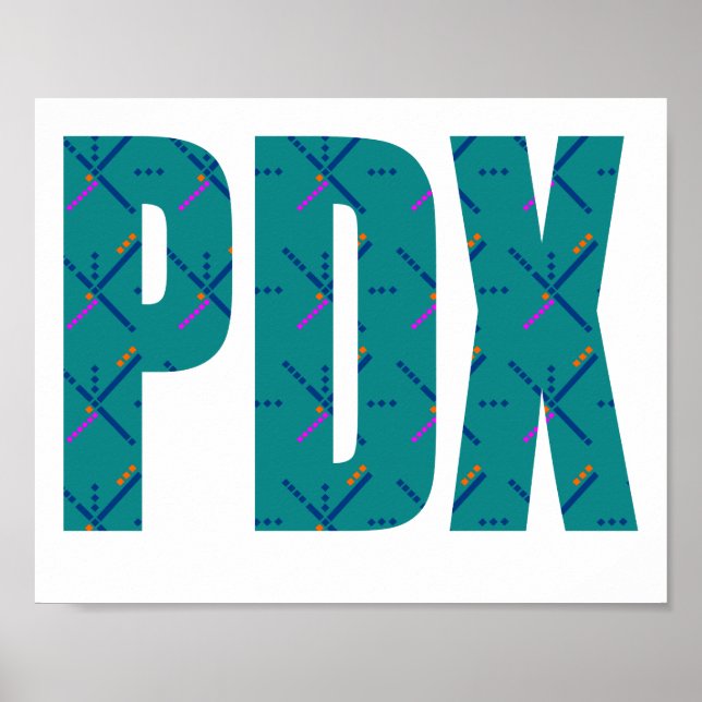 Póster PDX Portland Airport Carpet Text (Frente)