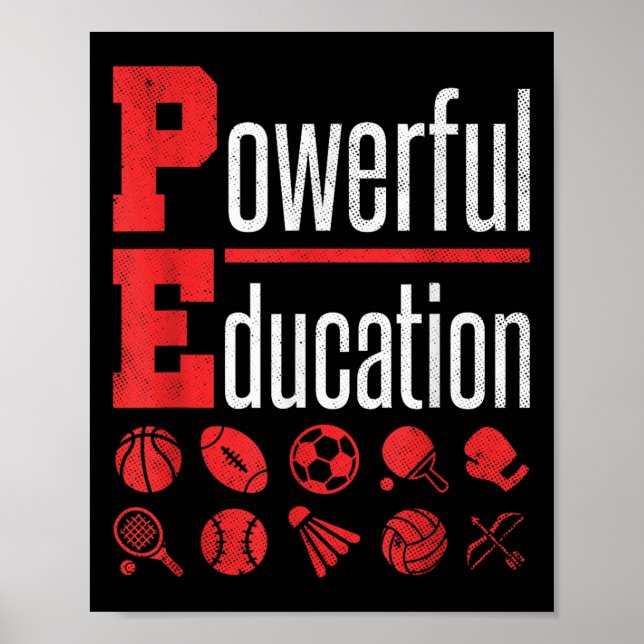 Póster Pe Teacher Gym Physical Education School Motivatio (Frente)