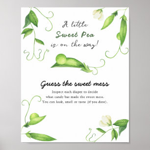 Póster Pea baby ducha - Adivinen el dulce desastre