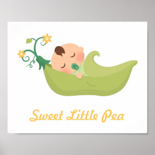 Póster Pea dulce en una sala de guardería para bebés