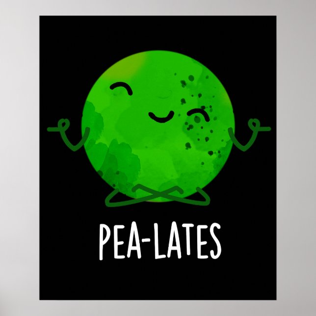 Póster Pea-lates Funny Pilates Pea Pun Dark BG (Frente)