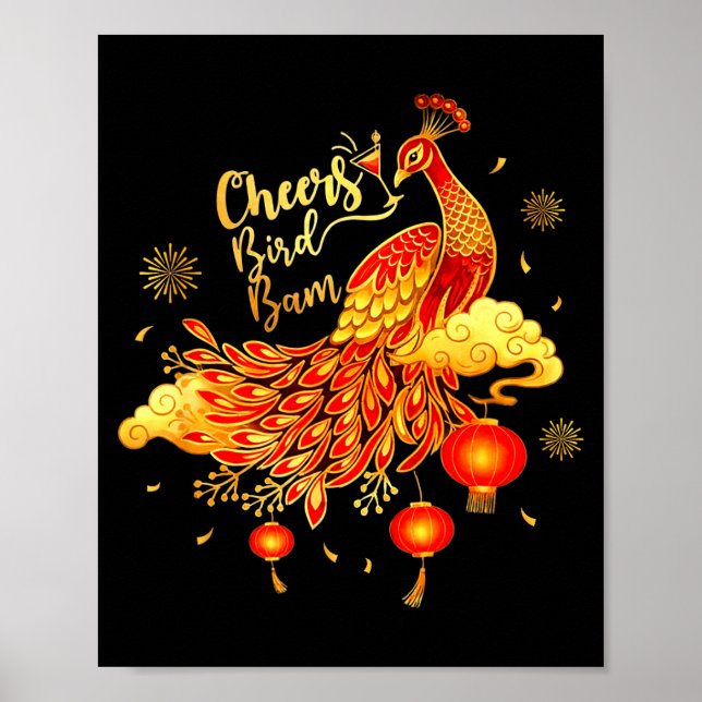Póster Pea Mahjong Cheers Bird Bam Chinese Mah Jong Game  (Frente)