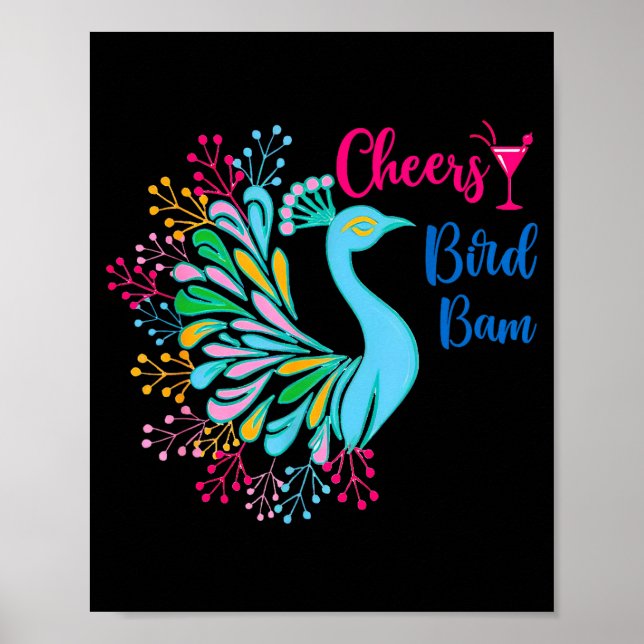 Póster Pea Mahjong Cheers Bird Bam Chinese Mah Jong Wine  (Frente)