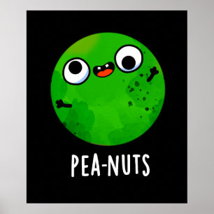 Póster Pea-nut Gracioso Crazy Pea Pun Dark BG