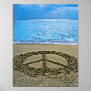 Póster peace at the ocean