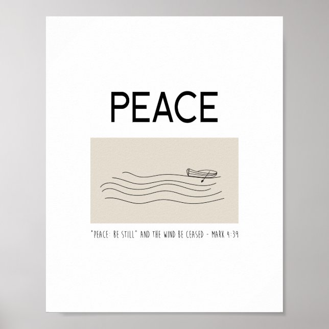 Póster Peace Be still Boat in water (Frente)