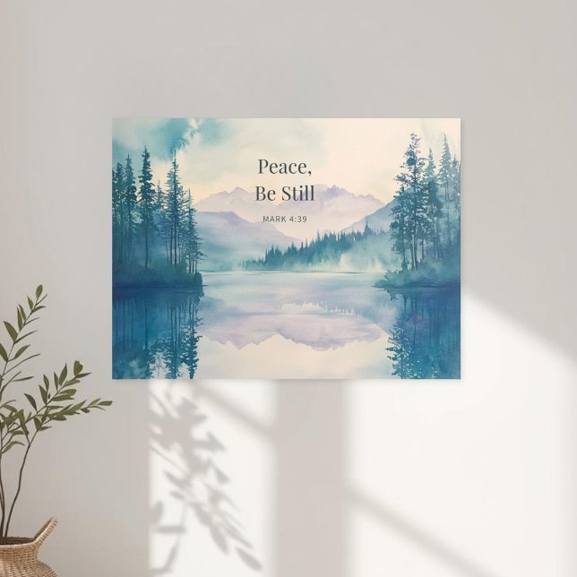 Póster Peace Be Still Scripture Wall Art – Mark 4:39 (Subido por el creador)