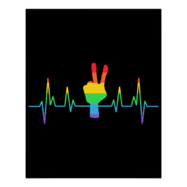 Póster Peace Gay Heartbeat LGBT