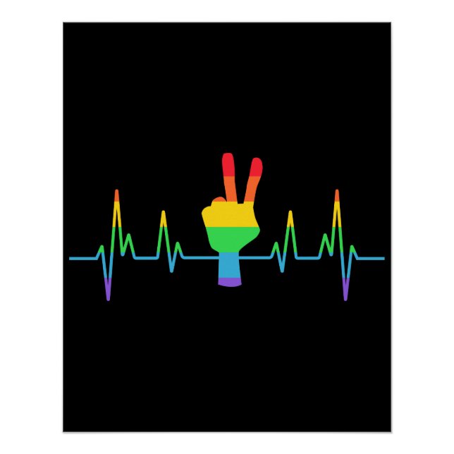 Póster Peace Gay Heartbeat LGBT (Anverso)