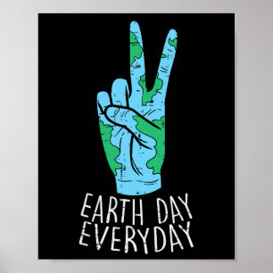 Póster Peace Hand Earth Day Everyday Environment Hombres 