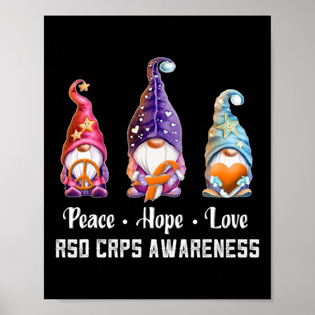 Póster Peace Hope Love Gnomes RSD CRPS Conciencia (Frente)