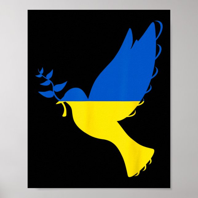 Póster Peace In Ukraine Dove. Stand With Ukraine. Support (Frente)