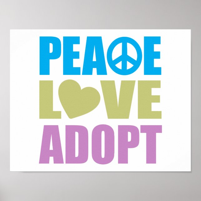 Póster Peace Love Adopte (Frente)
