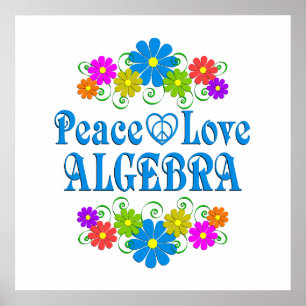 Póster Peace Love Algebra