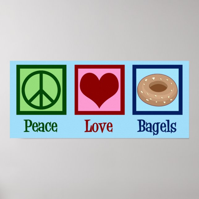 Póster Peace Love Bagels (Frente)