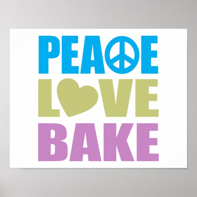 Póster Peace Love Bake (Frente)