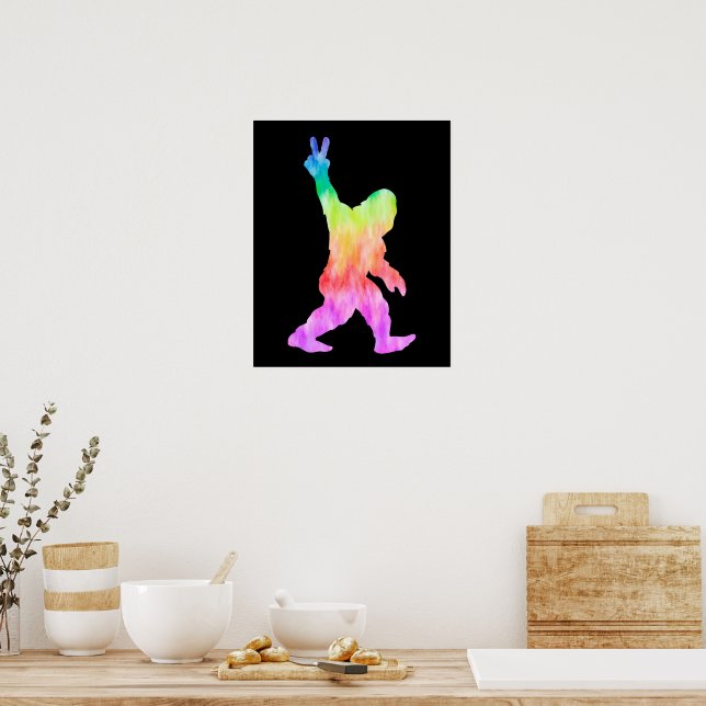 Póster Peace Love Bigfoot (Cocina)