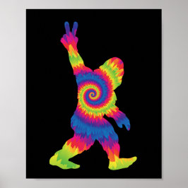 Póster Peace Love Bigfoot - Amantes de pie grande