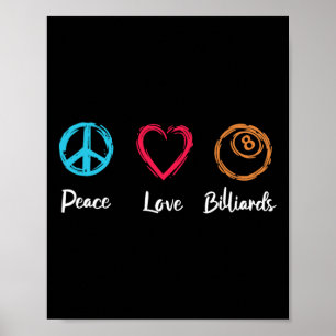 Póster Peace Love Billiards