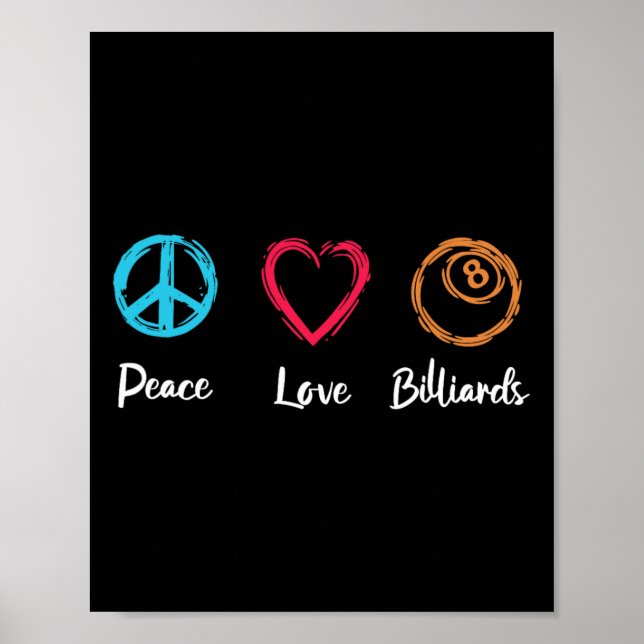 Póster Peace Love Billiards (Frente)