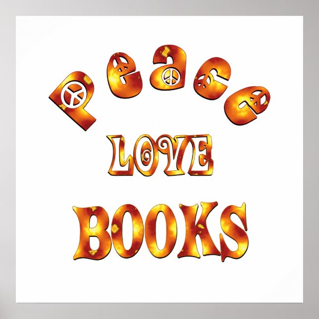 Póster PEACE LOVE BOOKS - Starting at $11.80 (Frente)