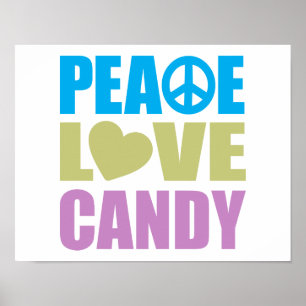 Póster Peace Love Candy