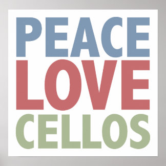 Póster Peace Love Cellos