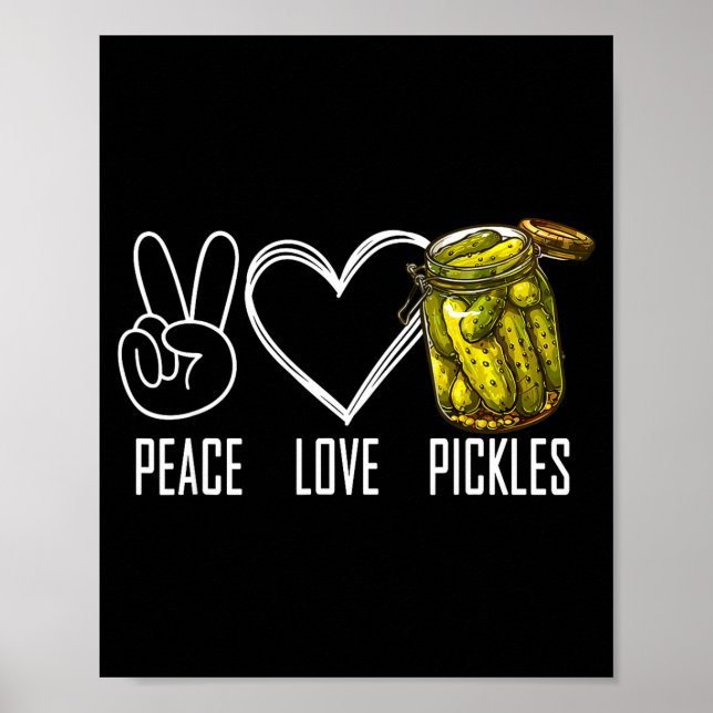 Póster Peace Love Ckles Retro Jar Of Sliced Ckles Funny F (Frente)