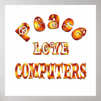 PÓSTER PEACE LOVE COMPUTERS