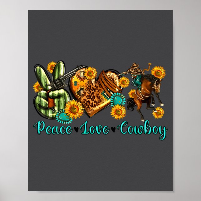 Póster Peace Love Cowboy Western Rodeo Rodeo Life Western (Frente)