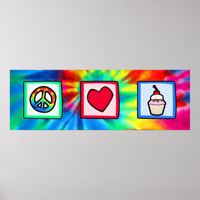 Póster Peace, Love, Cupcakes (Frente)