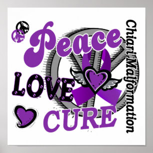 Póster Peace Love Cure 2 Chiari Malformation