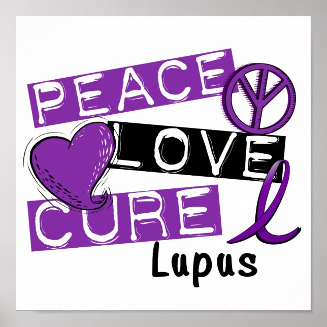 Póster Peace Love Cure Lupus (Frente)