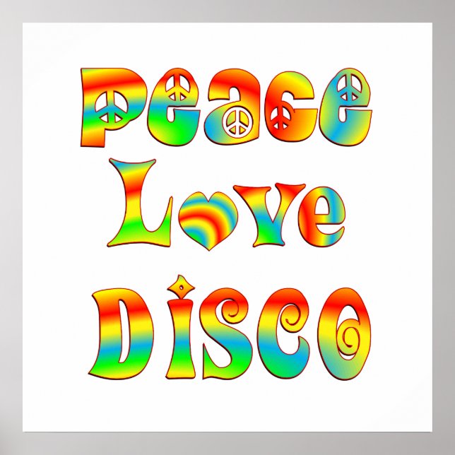 Póster Peace Love Disco (Frente)