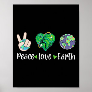Póster Peace Love Earth Day 2024 Hombres Mujeres Niños