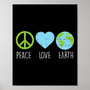 Póster Peace Love Earth Guay Hippie Hippy Ambientalis