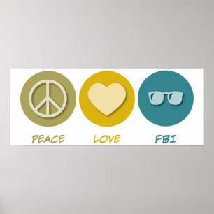 Póster Peace Love FBI