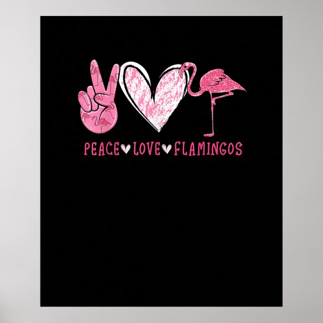 Póster Peace Love Flamingo | Flamingo Lover (Frente)