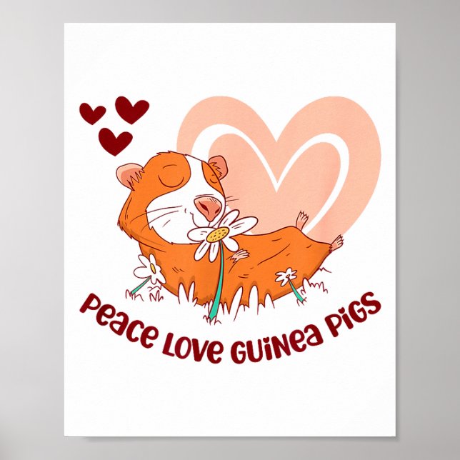 Póster Peace Love Guinea Gs Funny Saying For Guinea Gs Lo (Frente)