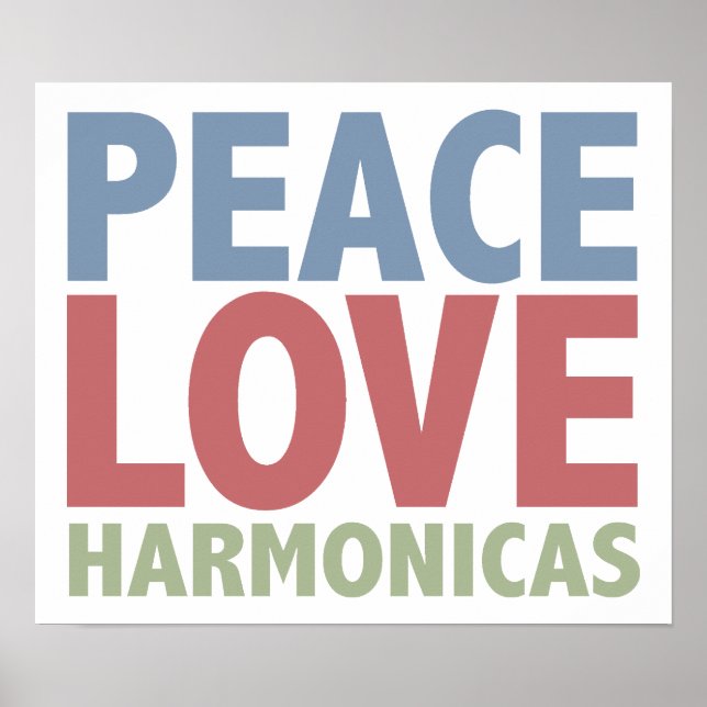 Póster Peace Love Harmonicas (Frente)