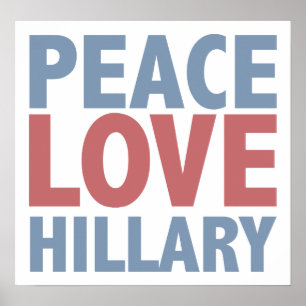 Póster Peace Love Hillary