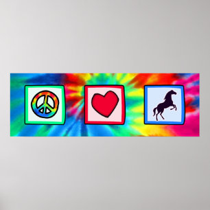 Póster Peace, Love, Horses