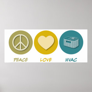 Póster Peace Love HVAC